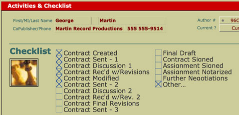 The checklist layout provides a place to stay updated on the progress of each Contract in your file.
